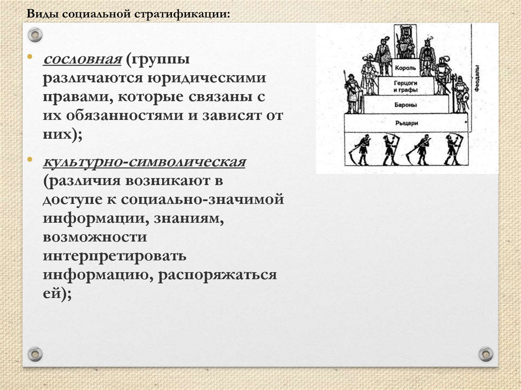 Социальная стратификация признаки