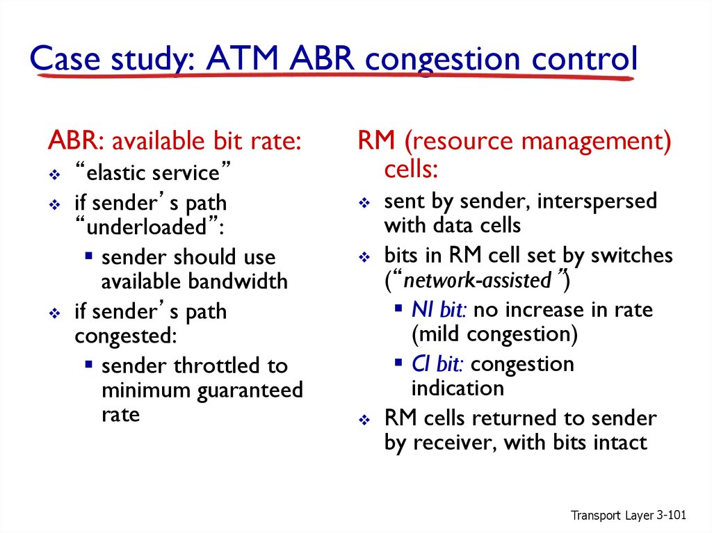 Case study: ATM ABR congestion control