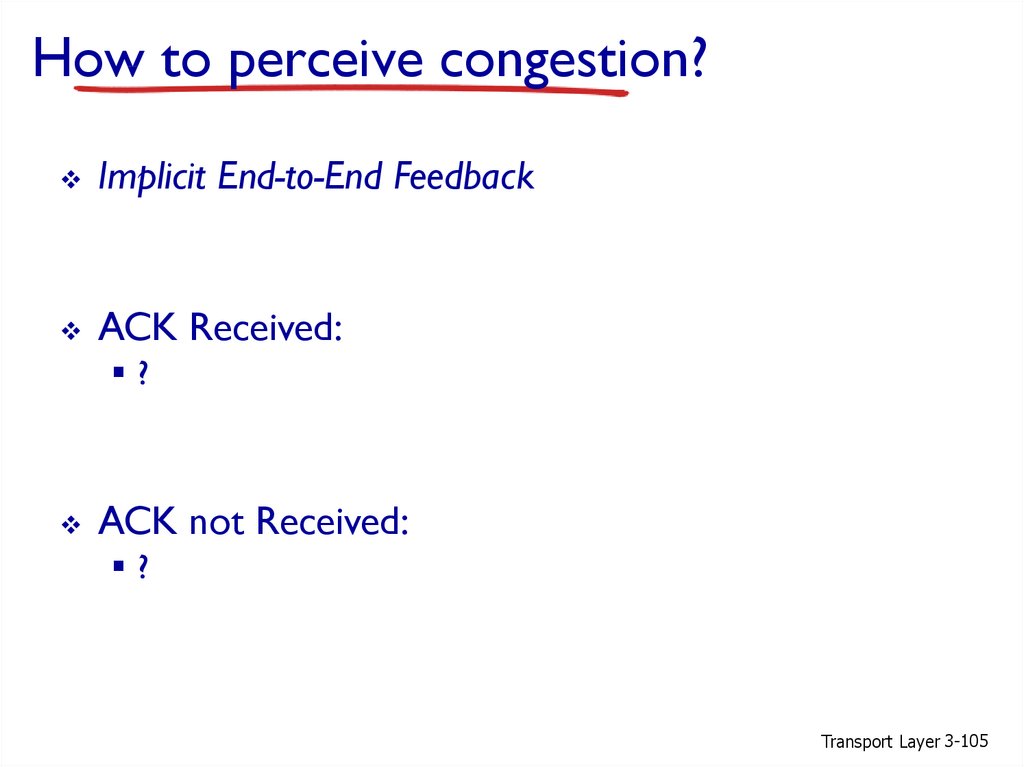 How to perceive congestion?