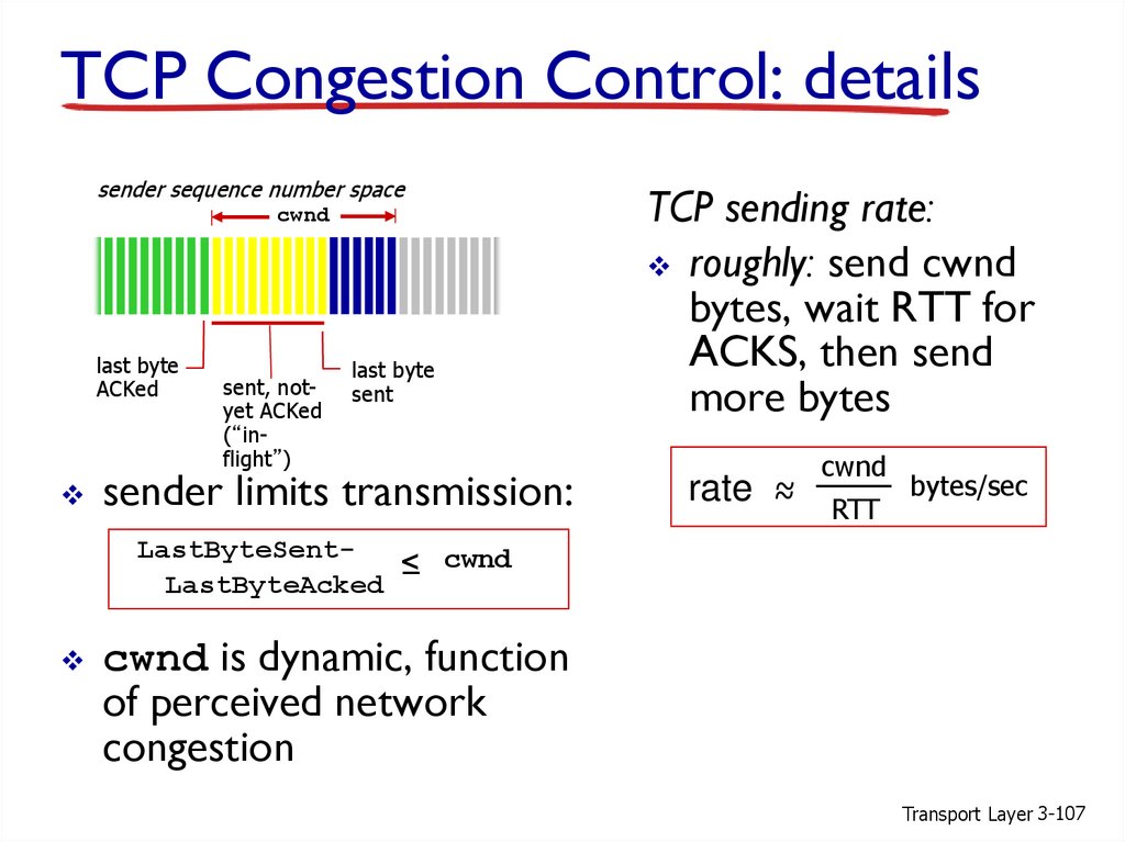 TCP Congestion Control: details