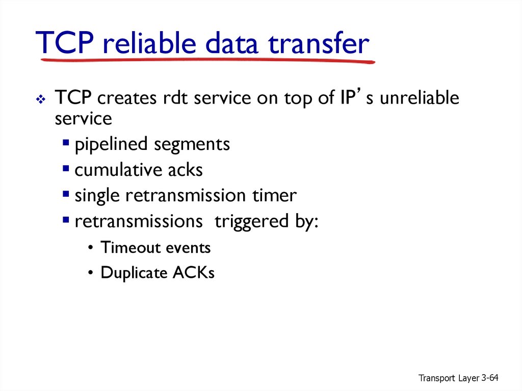 TCP reliable data transfer