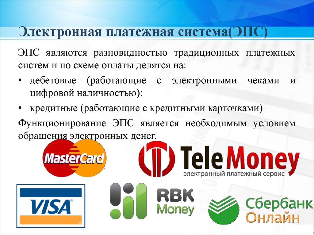Электронная платежная система(ЭПС)