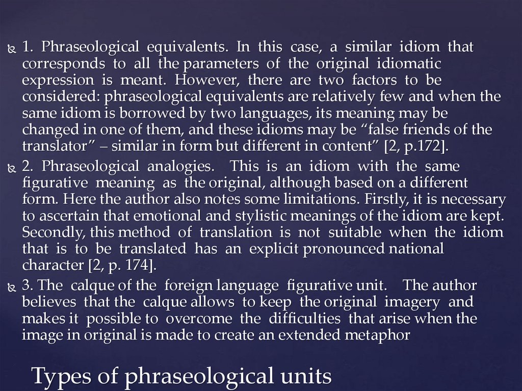 Types of phraseological units