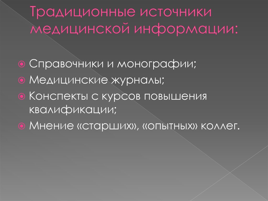 Источники медицинской информации презентация