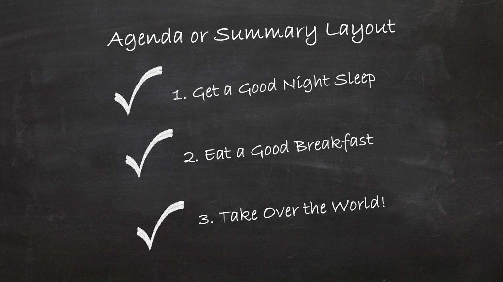 Agenda or Summary Layout