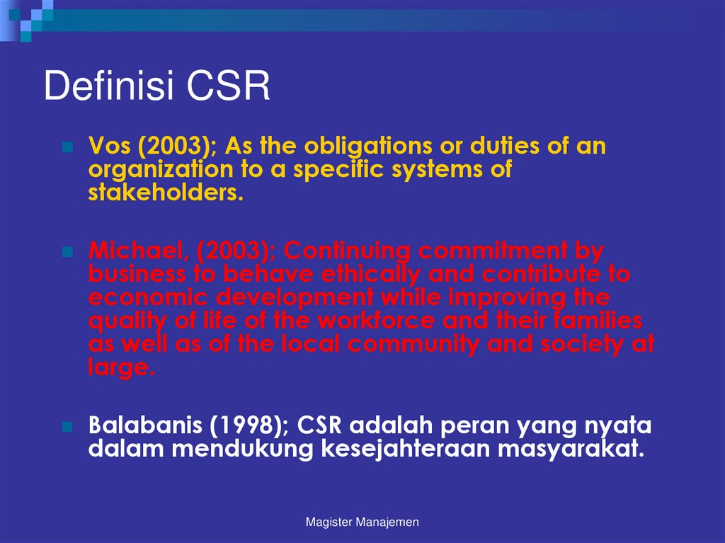 Definisi CSR