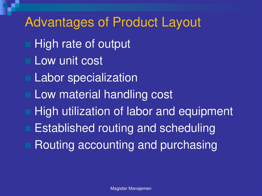 Advantages of Product Layout