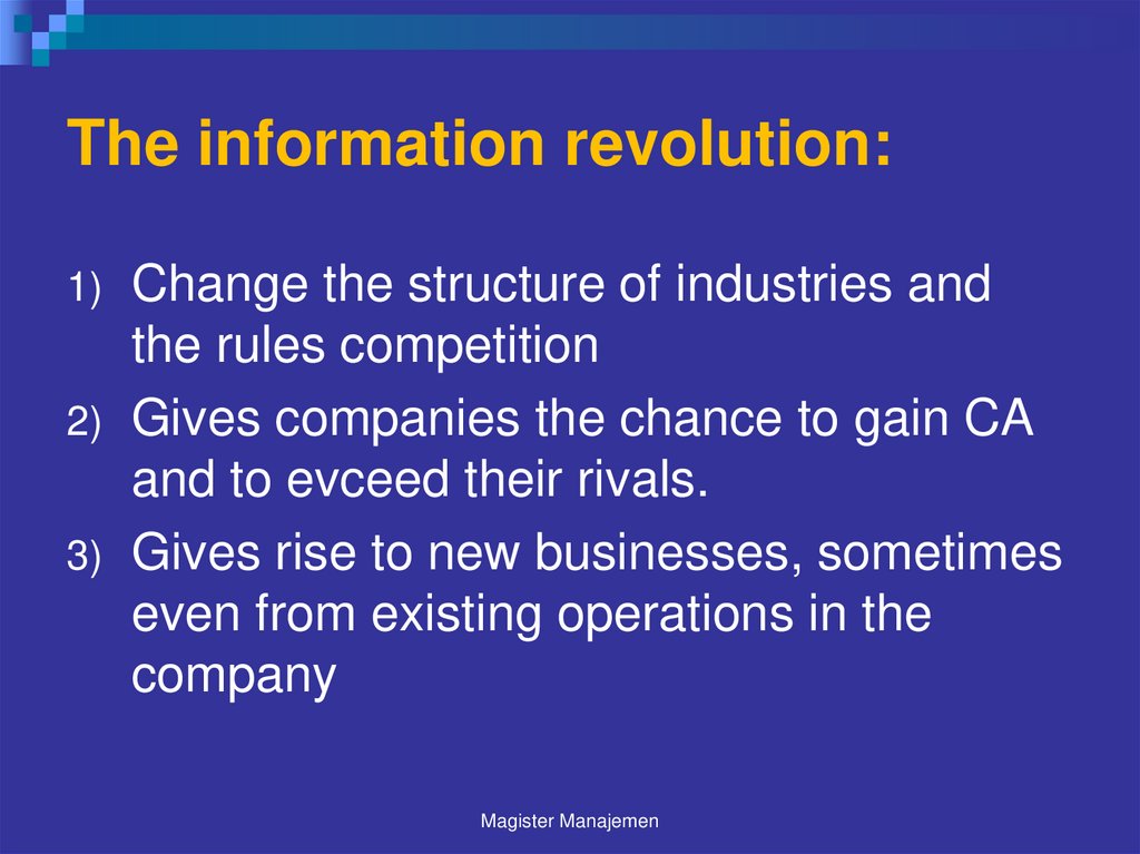 The information revolution: