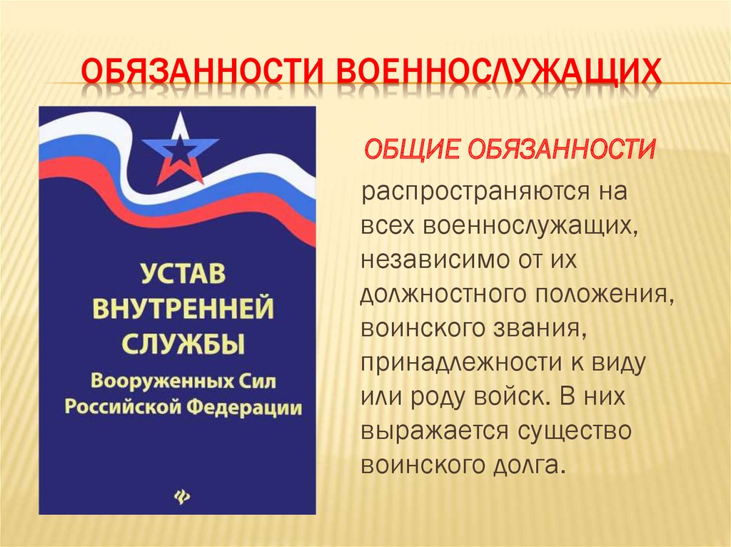 Презентация на тему права и обязанности военнослужащих