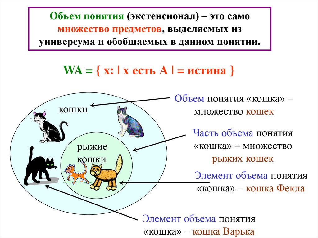 Выбери характеристику понятия. Характеристика понятия объём предложения.