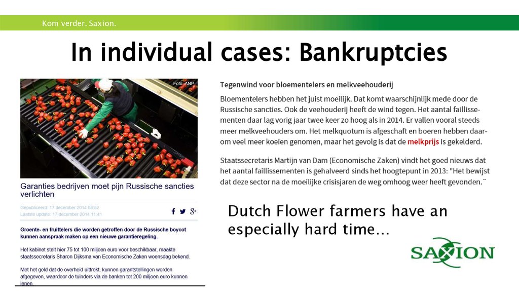 In individual cases: Bankruptcies