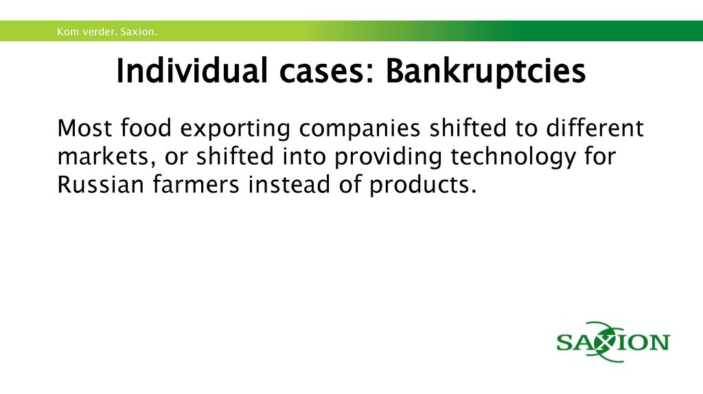 Individual cases: Bankruptcies