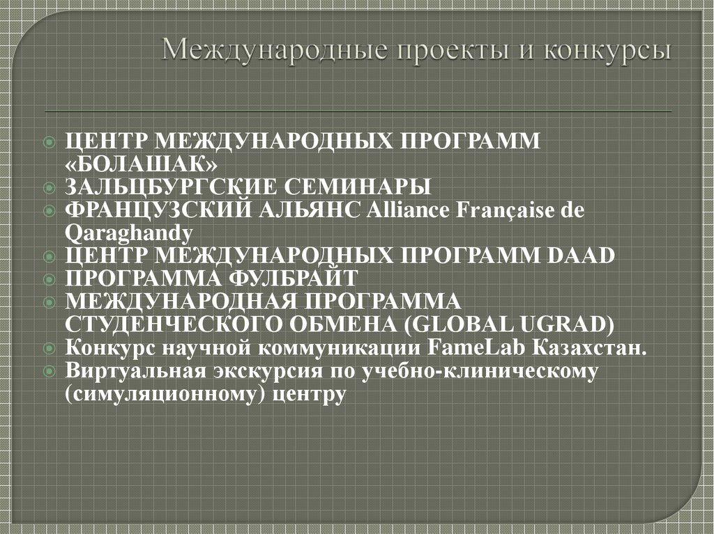 Международные проекты и конкурсы