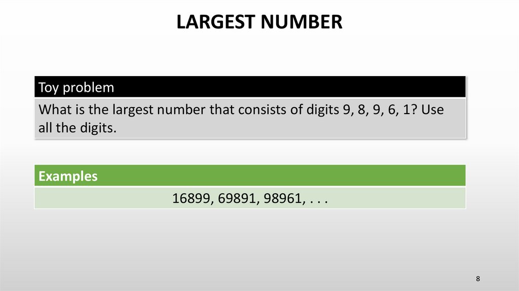 LARGEST NUMBER