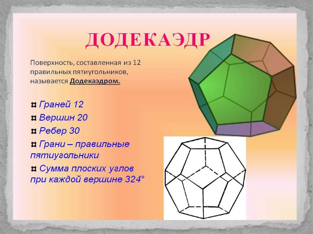 Правильный додекаэдр презентация