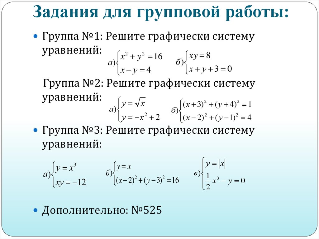 1 решить систему уравнений графически