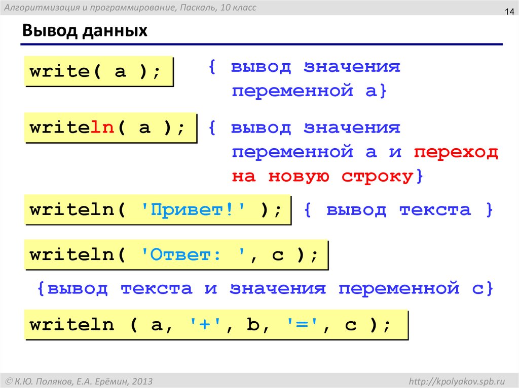 Запись значения в переменную. Вывод в Паскале. Вывод данных в Паскале. Вывод программирование Паскаль. Вывод данных в языке Паскаль.