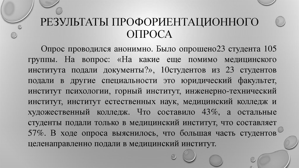 Результаты профориентационного опроса