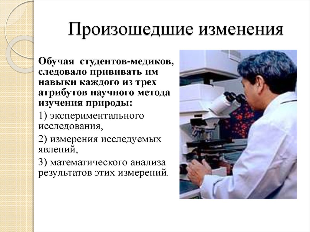 Произошедшие изменения