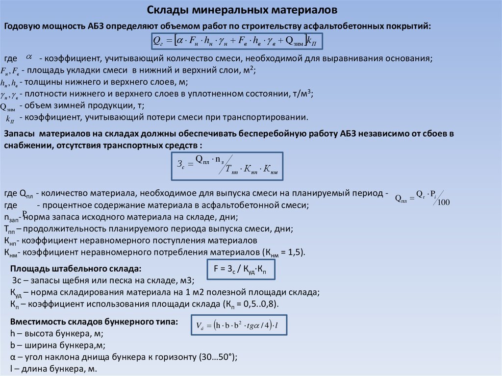 Максимальная площадь склада