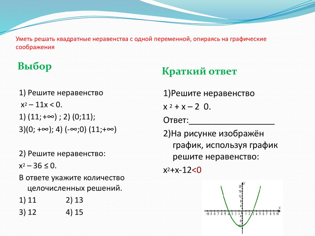 Контрольная работа квадратичная функция и ее график. Решение неравенств квадратных уравнений. Как решать неравенства с квадратным уравнением. Методом квадратного уравнения решение неравенств. Система неравенств с квадратным уравнением.