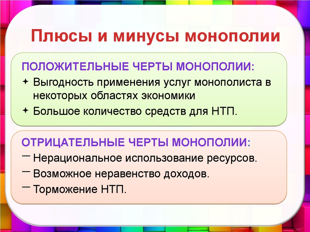 Монополия плюсы и минусы презентация