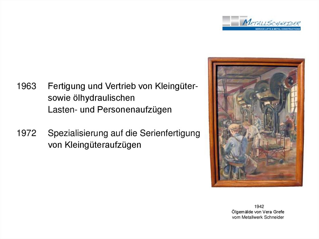 1942 Ölgemälde von Vera Grefe vom Metallwerk Schneider