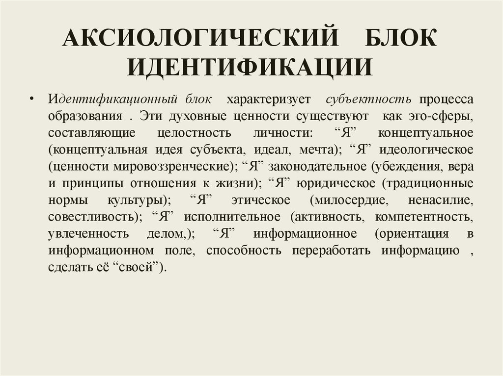 Аксиологический. Блок идентификации. Идентификация источника это. Аксиологический портрет. Аксиологическая школа.