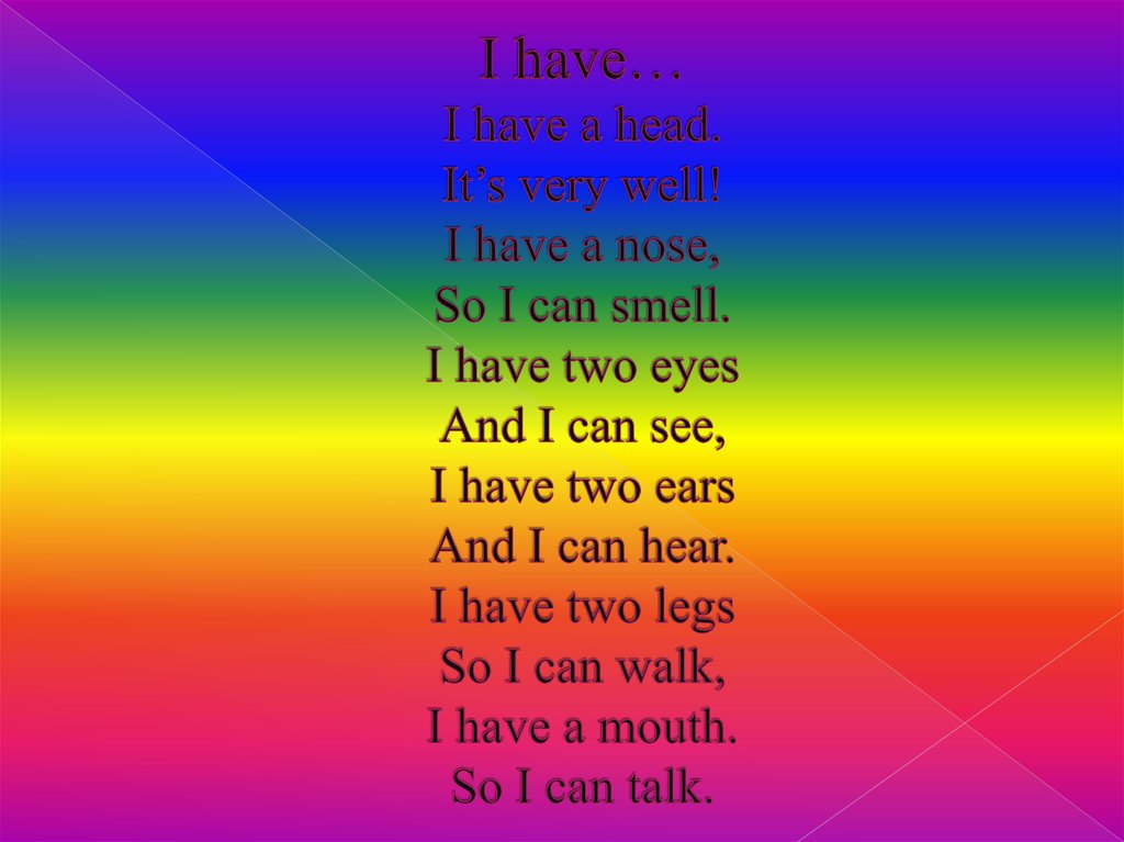 It was very better. Стих i have a head. Стихотворение i have two Eyes. I have a nose стих. I have a head it's very well.