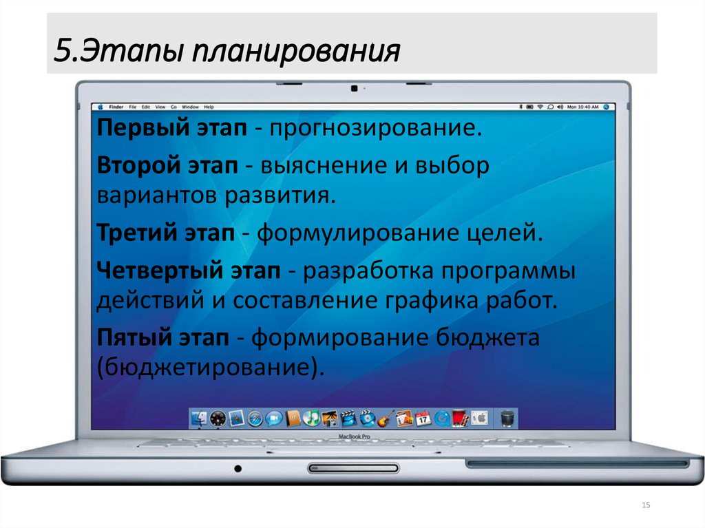 5.Этапы планирования