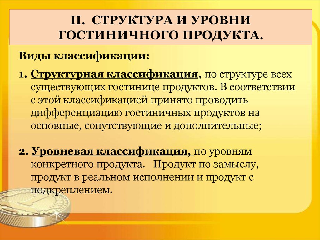 Схема структуры уровней гостиничного продукта гостиничной цепи