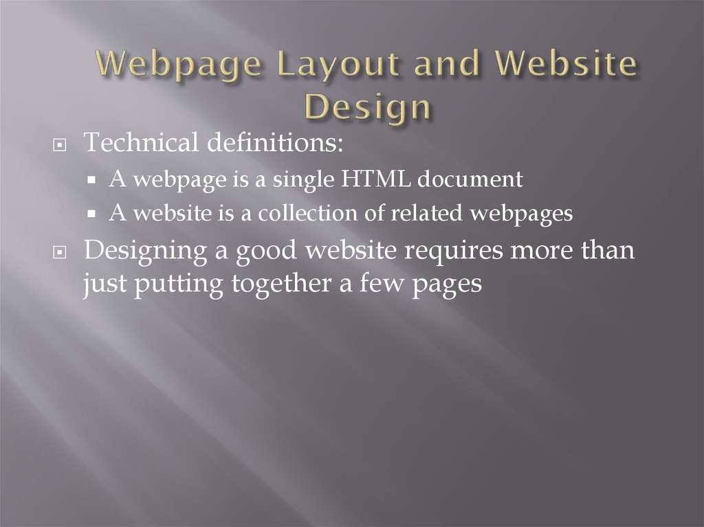 Webpage Layout and Website Design