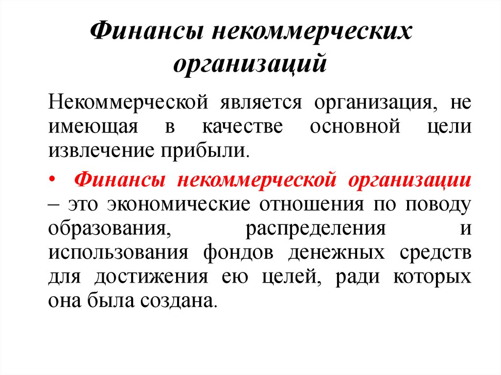 Презентация финансы некоммерческих организаций