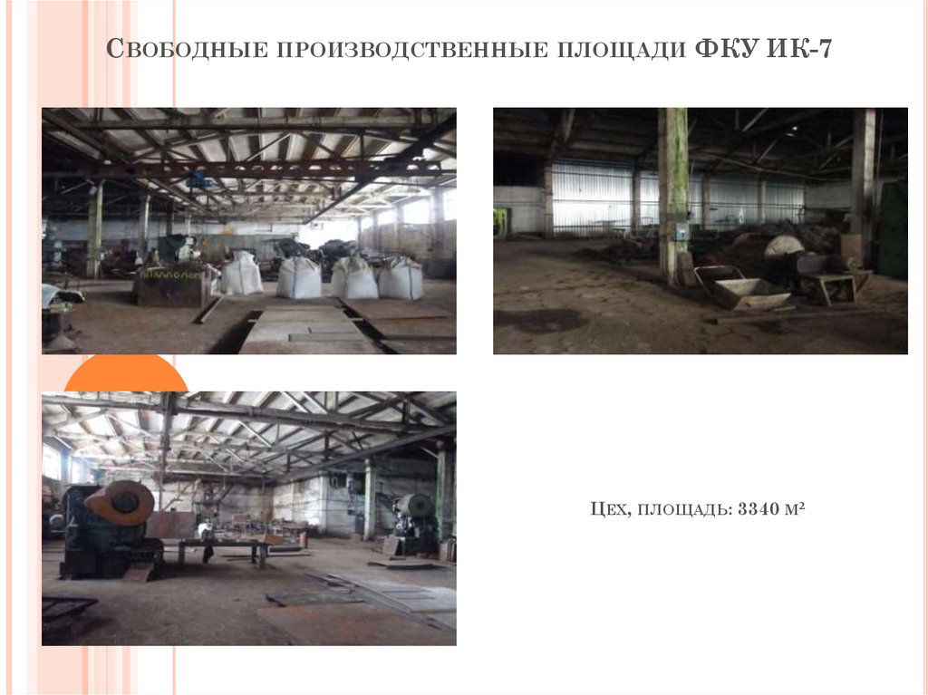 Свободные производственные площади ФКУ ИК-7