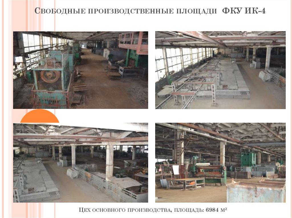Свободные производственные площади ФКУ ИК-4