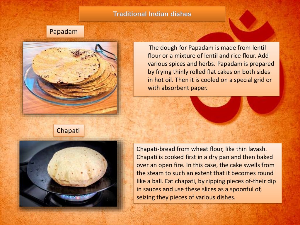 Traditional Indian dishes