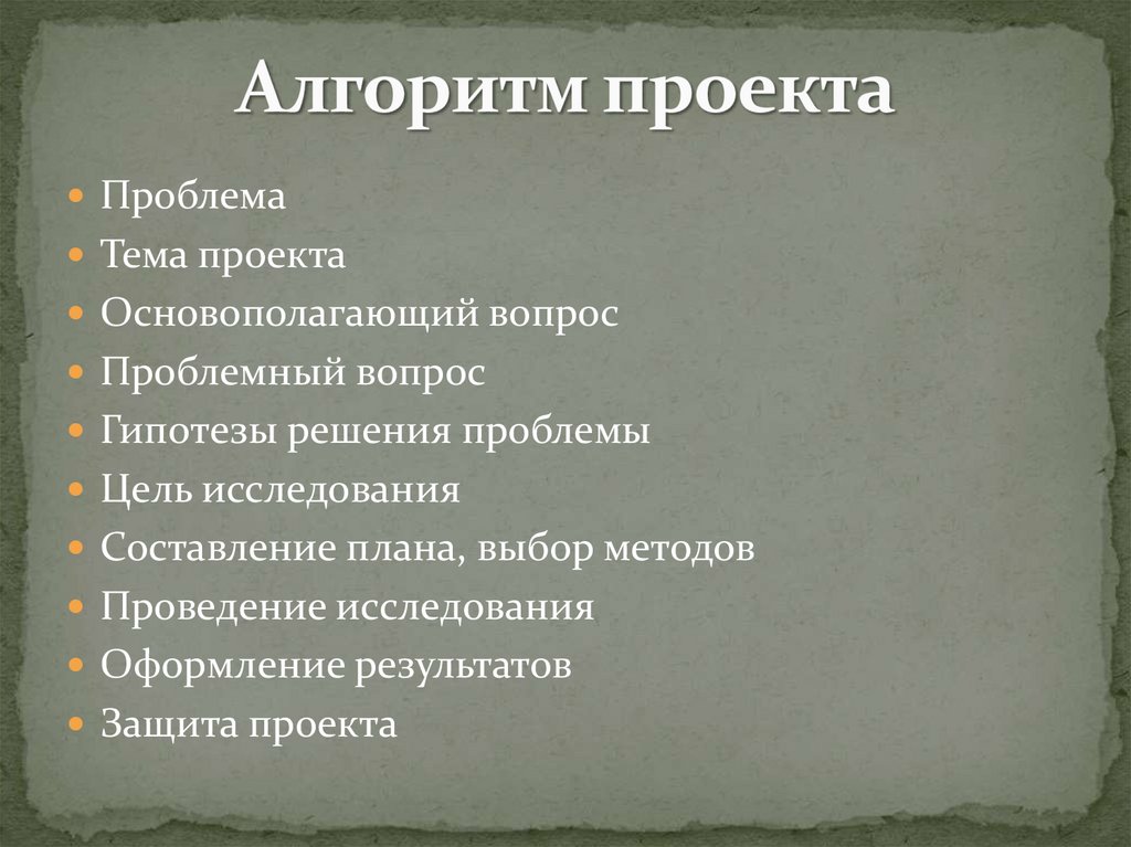 Как называется краткое содержание проекта