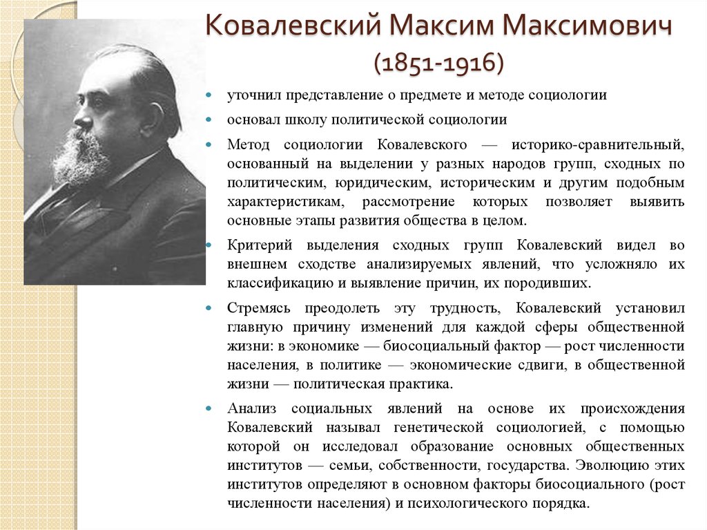 Что исследовал ковалевский. Максим Максимович Ковалевский 1851 1916. Максим Ковалевский 1851. Ковалевский Максим Максимович социологическая школа. Ковалевский социология основные труды.