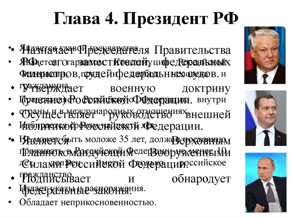 Глава 4. Президент РФ