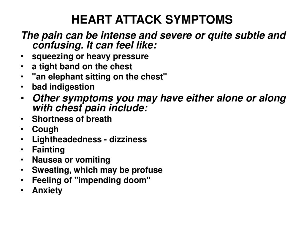 HEART ATTACK SYMPTOMS