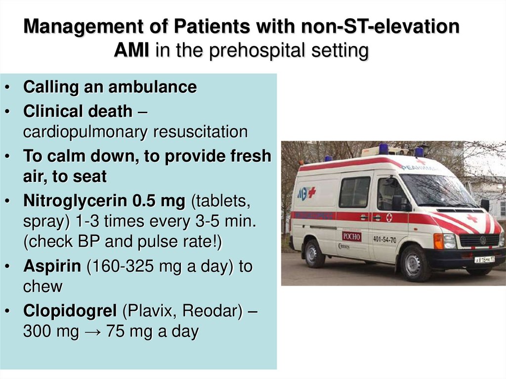 Management of Patients with non-ST-elevation AMI in the prehospital setting