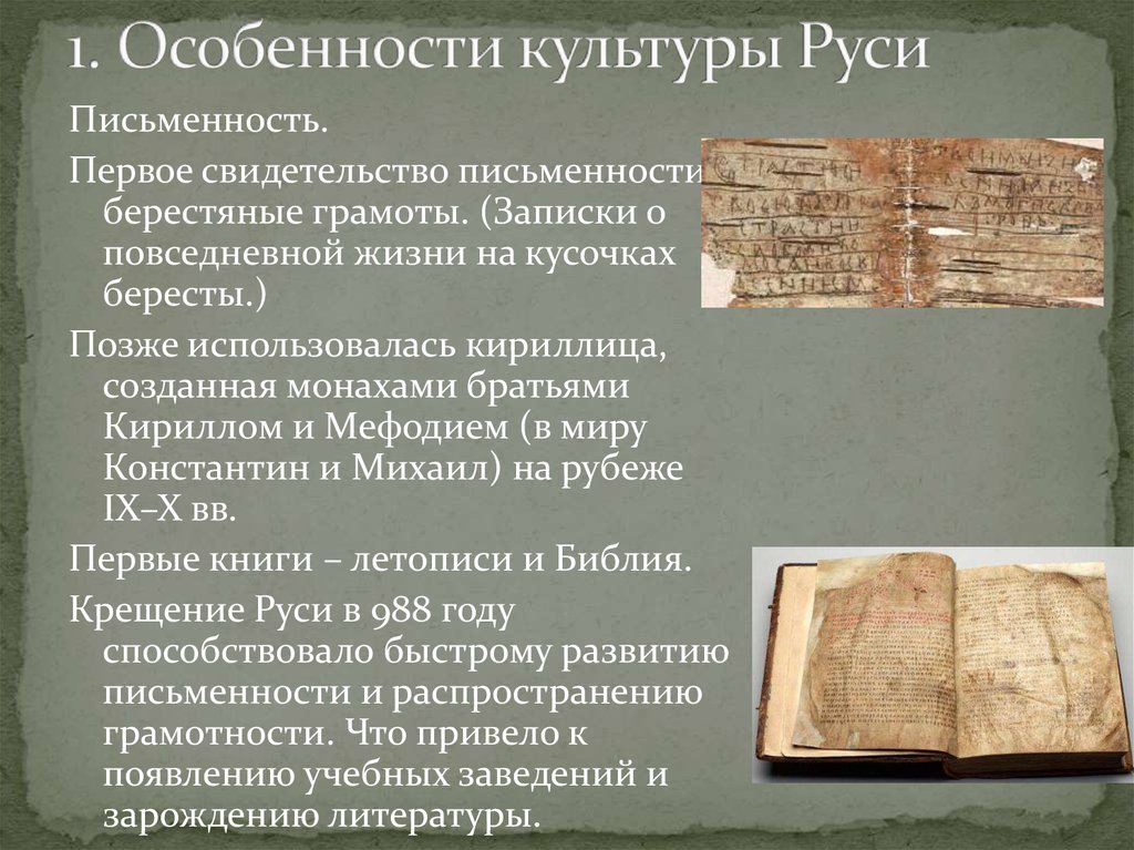 История письменности на руси