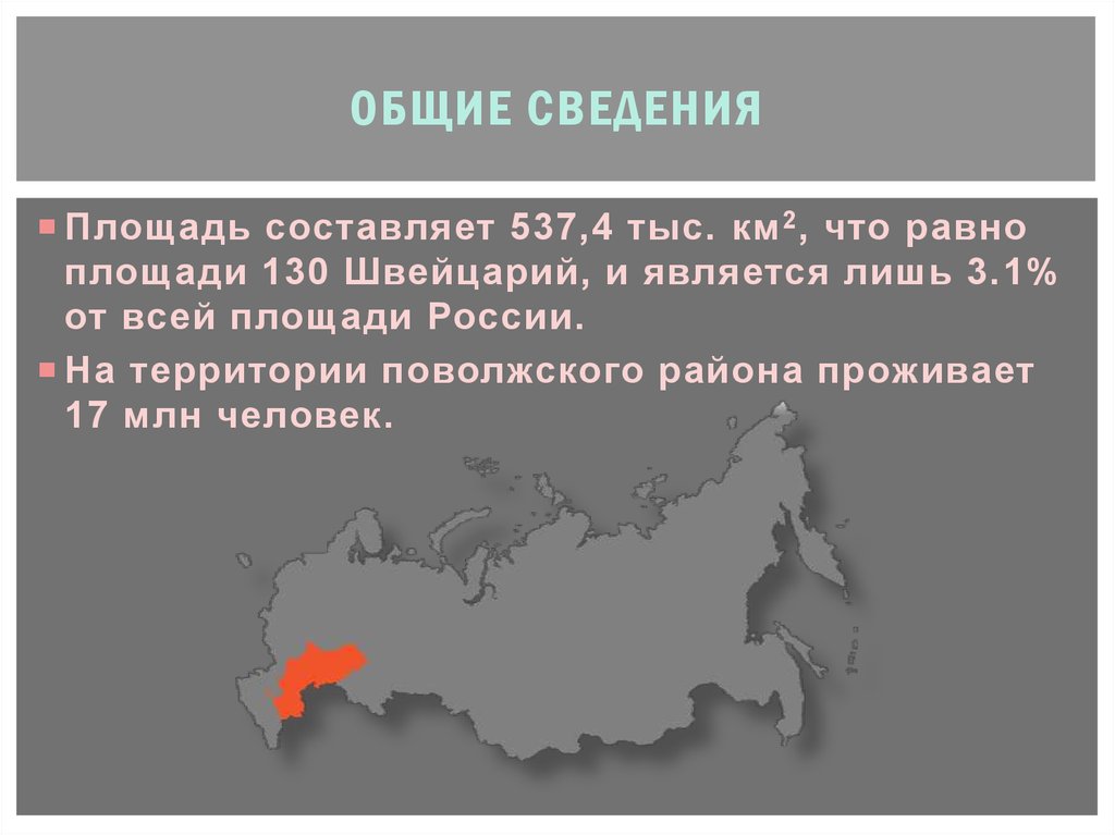 Территория россии составляет 1 3 площади. Поволжье экономический район. Площадь Поволжского экономического района.