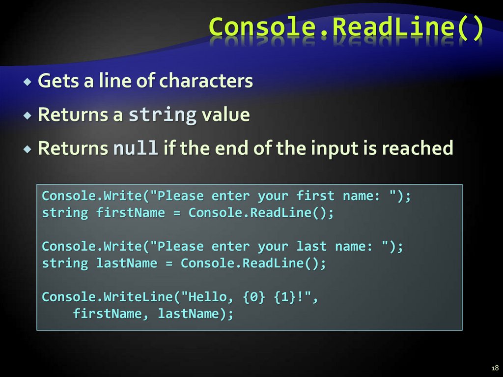 Console.ReadLine()