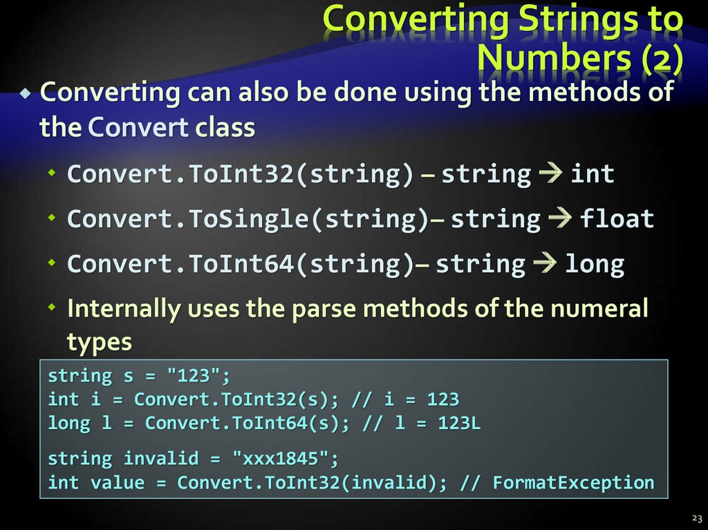 Converting Strings to Numbers (2)