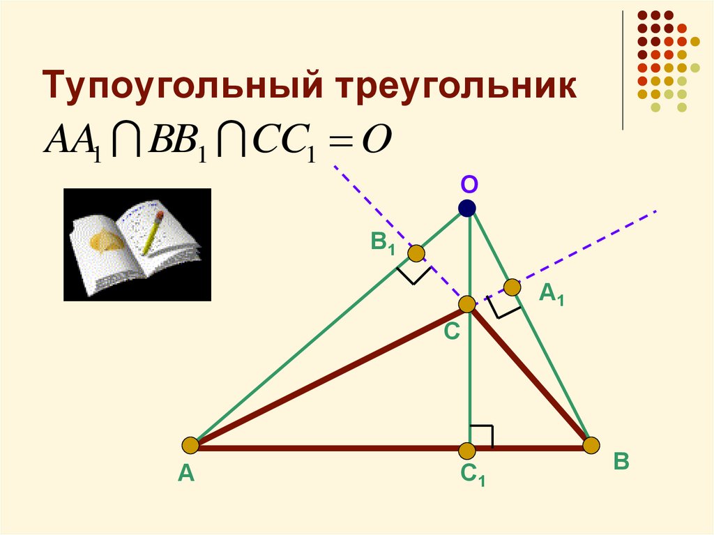 Точка пересечения тупоугольного треугольника. Высота в тупоугольном равнобедренном треугольнике. Свойства тупоугольного треугольника. Пересечение высот в тупоугольном треугольнике. Построить образ тупоугольного треугольника