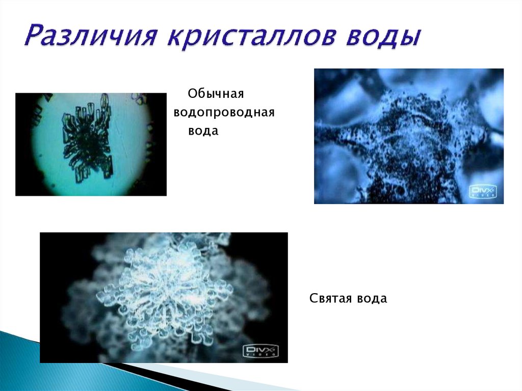 Различить водные. Различия кристаллов воды. Структура водопроводной воды. Кристалл воды под микроскопом водопроводной воды. Структура Святой воды.