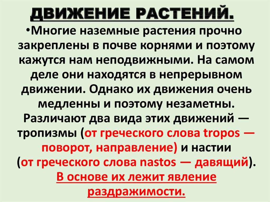 Раздражимость у растений