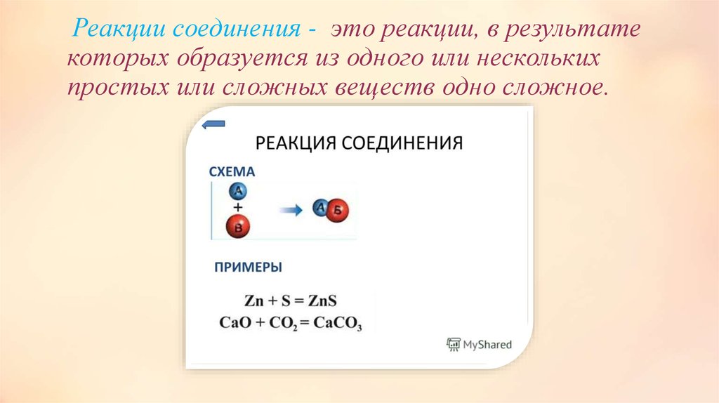 Соединение некоторого элемента. Реакция соединения. Реакция из одного вещества образуется несколько веществ. Реакции соединения простых веществ. Что образуется в результате реакции соединения.