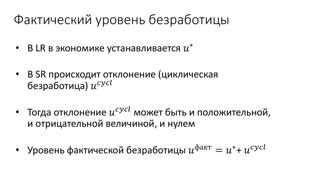 Фактический уровень безработицы